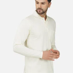 ALARM Men Solid Polo Collar Cotton Slim Fit T-shirt-97