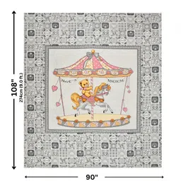 BED-SHEET.COM Grey & Pink Abstract Printed Cotton 180 TC King Bedsheet Set 2.28 m x 2.74 m image 2