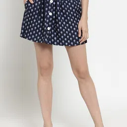 Sera Floral Printed Flared Mini Skirts-picture-26