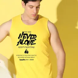 WOOSTRO Printed Gym Innerwear Vest VWS26 ALONE YELLOW-image-19