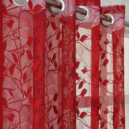 Galaxy Home Decor Maroon Set of 2 Sheer Door Curtain-image-95