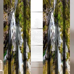 Aura Multicoloured 2 Pieces Abstract Printed Window Curtain-10
