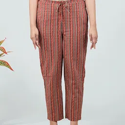 Aramya Women Floral Printed Straight Fit Mid-Rise Casual Regular Trouser-picture-21