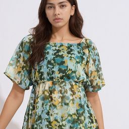 all about you Women Square Neck Flared Sleeves Peplum Top-picture-17