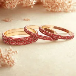Adwitiya Collection Set Of 4 Gold-Plated Stone-Studded Bangles-picture-4
