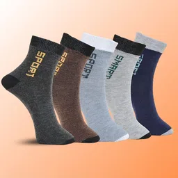 MJE Pack Of 5 Printed Mid Rise Ankle Length Socks-image-80