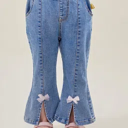LULU & SKY Girls Flared Fit Mid-Rise Front Slit Stretchable Jeans-image-34