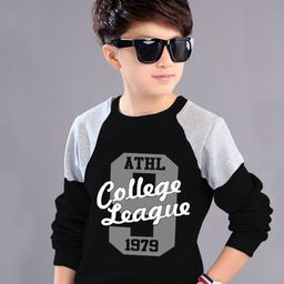 MYEONN Boys Typography Printed Monochrome T-shirt-image-76