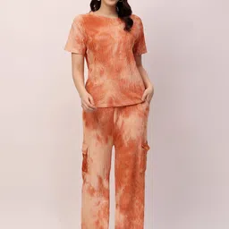 Lugo Tie & Dyed Short Sleeves Round Neck T-Shirt & Trousers-image-31