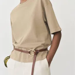 MANGO Drop-Shoulder Sleeves Pure Cotton Oversized T-shirt-image-36