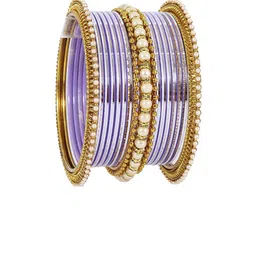 NMII Set Of 34 Zircon Studded & Beaded Glossy Bangles image 3