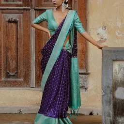 VASTRAHUT Woven Design Zari Banarasi Saree-picture-12
