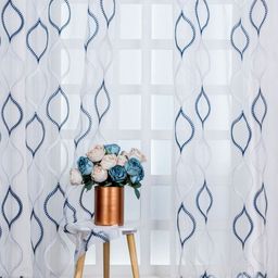 Parda Online White & Blue Embroidered Sheer Long Door Curtain-image-15