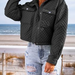 StyleCast Women Crop Solid Quilted Jacket-image-84