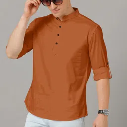 SHOPYCLICK Men Brown Kurta-picture-55