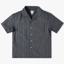 GAP Boys Striped Pure Cotton Relaxed Fit Shirt with Patch Pocket-image-14