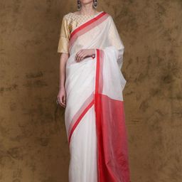 Exotic India Striped Art Silk Banarasi Saree-image-22