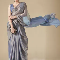 Jinal & Jinal Women Solid Pure Chiffon Fusion Saree-picture-31