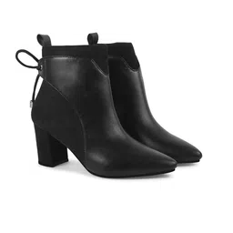 SHUZ TOUCH Women Solid Woven Design Lace Detail Regular Boots-image-94