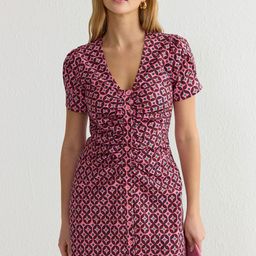 Trendyol Floral Printed Puff Sleeves A-Line Dress-image-41