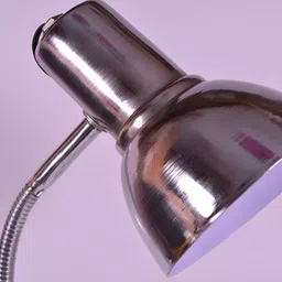 SPARK WORLD Silver-Toned Metal Frustum Self Assembly Table Lamp image 3