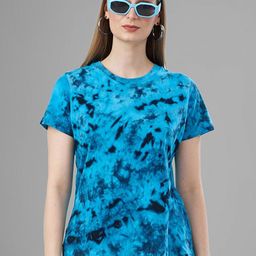 TITTLI Tie & Dye Printed Round Neck Cotton Regular Fit T-shirt-image-82