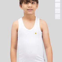 AMUL COMFY Boys Pack Of 5 Cotton Basic Vests IP-AC-SRN-VE-WHT-5PC-image-8