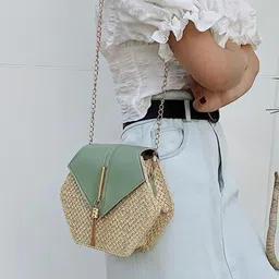 HAUTE SAUCE by Campus Sutra Textured PU Bucket Sling Bag with Tasselled-53