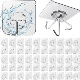 Wall hooks-Strong Adhesive Hooks for Kitchen & Bathroom-Nail Free Sticky Hangers Hook 50-image-39
