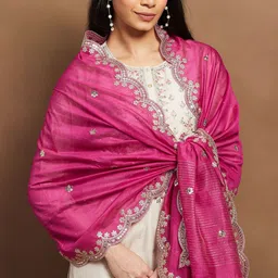 Melange by Lifestyle Ethnic Motifs Embroidered Dupatta with Sequinned-37