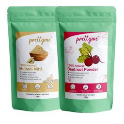 Prettyme Set Of 2 Natural Beetroot & Multani Mitti Glowing Skin Face Powder - 100 g Each-58