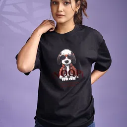 GIBBONTE Snoopy Printed Drop-Shoulder Sleeves Pure Cotton T-shirt-picture-39