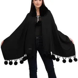 Manra Women Faux Fur Woolen Shawl-picture-32