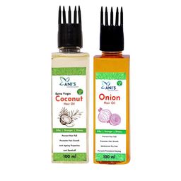 ANI'S Set Of 2 Onion & Extra Virgin Coconut Hair Oil For Strong & Silky Hairs - 100ml Each-39