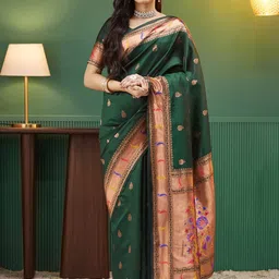 all about you Woven Design Zari Pure Silk Banarasi Saree-image-83
