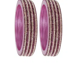 ZULKA Set Of 8 Zircon Diamond Stone-Studded Bangles image 3
