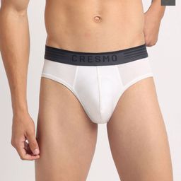 Cresmo Pack Of 2 Men IntelliSoft Antimicrobial Basic Briefs CR-B-STR-P2-WHT-SHARM-S-picture-30