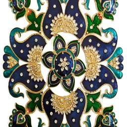 Kala Samarpan Blue & Green Metal Rangoli With Centerpiece-image-57