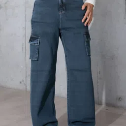 Hayler Women Jean Wide Leg Mid-Rise Light Fade Stretchable Jeans-picture-34