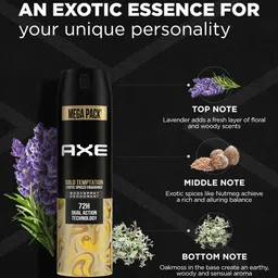 AXE Men Set of 2 Gold Temptation Long Lasting Deodorant Bodyspray - 215 ml each image 2