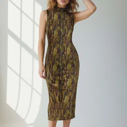 Trendyol Women Print Sheath Midi Dress-picture-4