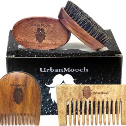 Beard Grooming Kit Set of 3 - Premium Beard Brush,-image-81