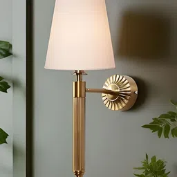 akway Beige And Gold Tone Metal Wall Lamp-image-17