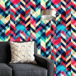 ArtzFolio Printed UV-Resistant Anti-Bacterial Hipster Zigzag Pattern Peel & Stick Wallpaper-10