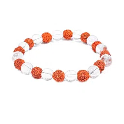 Divine souvenirs Unisex Rudraksha & Artificial Beaded Elasticated Bracelet-98