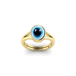 Pranjal Gems Unisex Artificial Stones Studded Blue Evil Eye Adjustable Finger Ring-image-91