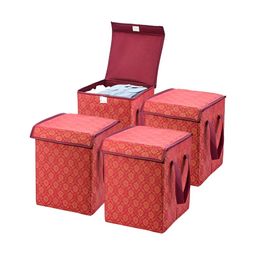 Aura Maroon Set of 4 Regular Multi-Utility Organisers-42