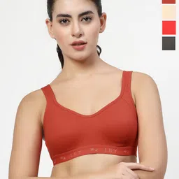 LILY Pack Of 4 Full Coverage Seamless Non Padded Sports Bra-picture-41