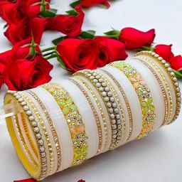 jtraditional Set Of 38 Gold-Plated Stone-Studded Chuda Bangles-image-45