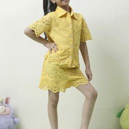 Athena Girls Shirt Collar Pure Cotton Shirt With Shorts-image-81